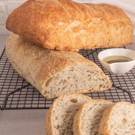 Pan masa madre ciabatta con orégano & albahaca