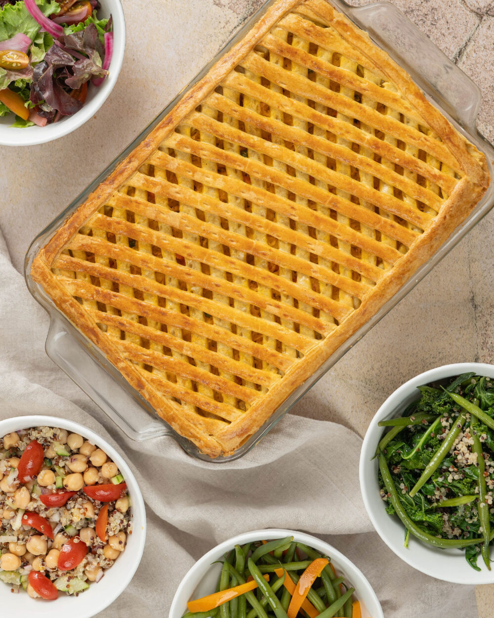 Pastel de pollo completo