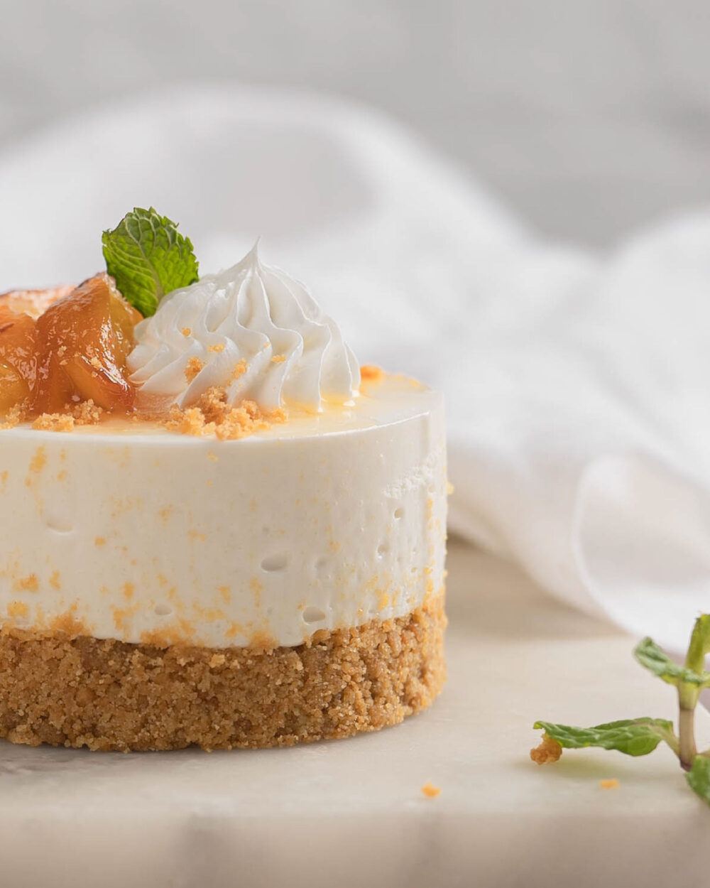 Mini cheesecake de melocotones caramelizados - Imagen 2